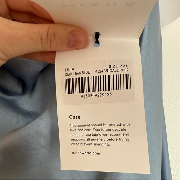 NWT NEW Misha Lilia Sash Neck Maxi Dress in Cerulean Blue - Picture 9 of 13